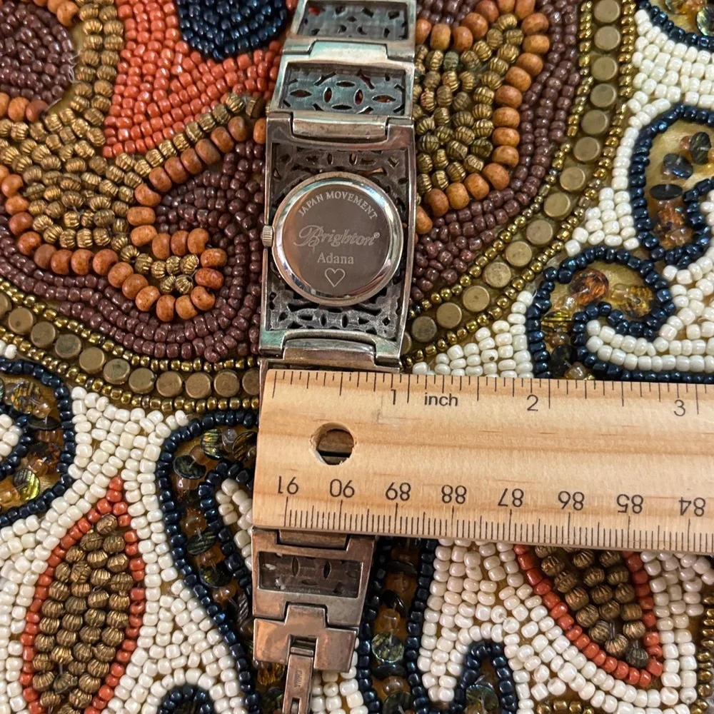 Brighton ADANA Watch Rare Vintage Silver Filigree Cuff Bracelet Watch